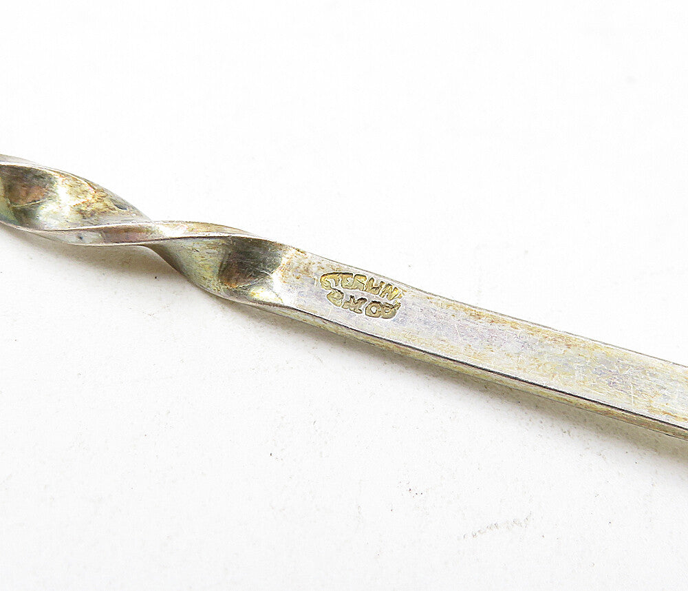 BREADNER M. CO.  925 Silver  Vintage Enamel Seahorse Demitasse Spoon  TR1157