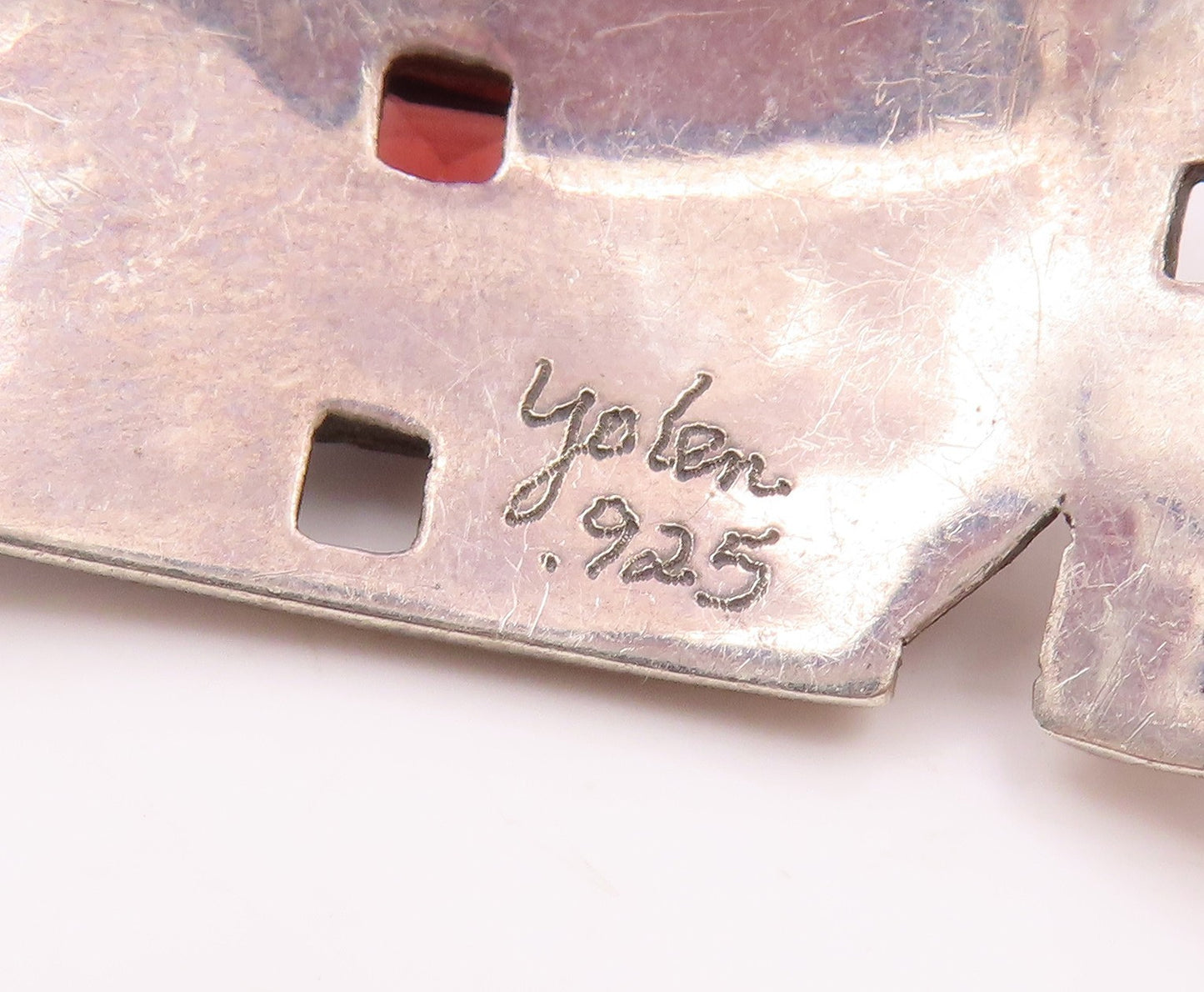 DESIGNER 925 Silver & 14K GOLD  Vintage Square Garnet Dome Pendant  PT20258