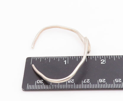 925 Sterling Silver Vintage Bracelet Modernist Solid Curvy Wave Cuff  BT11639