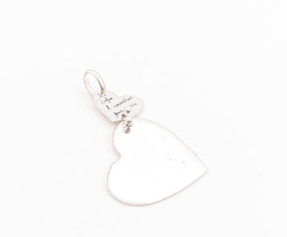 925 Sterling Silver Vintage Pendant Etched Love Message On Hearts  PT24485