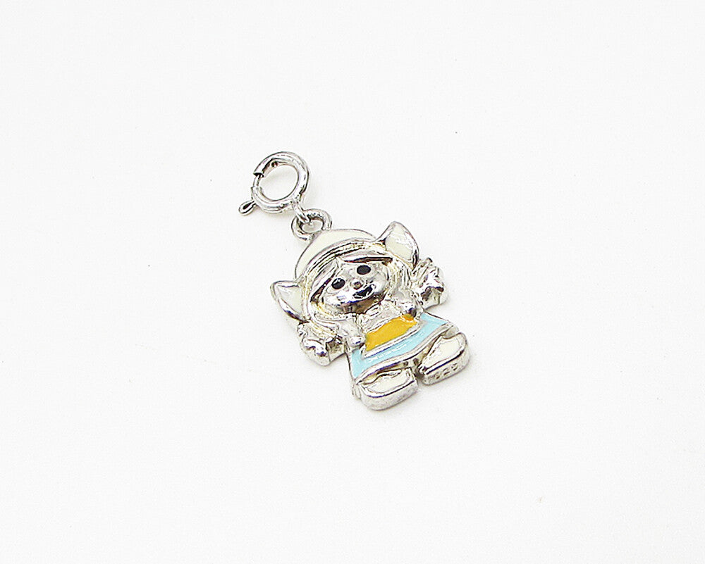 925 Sterling Silver  Enamel Animated Character Charm Pendant  PT2011