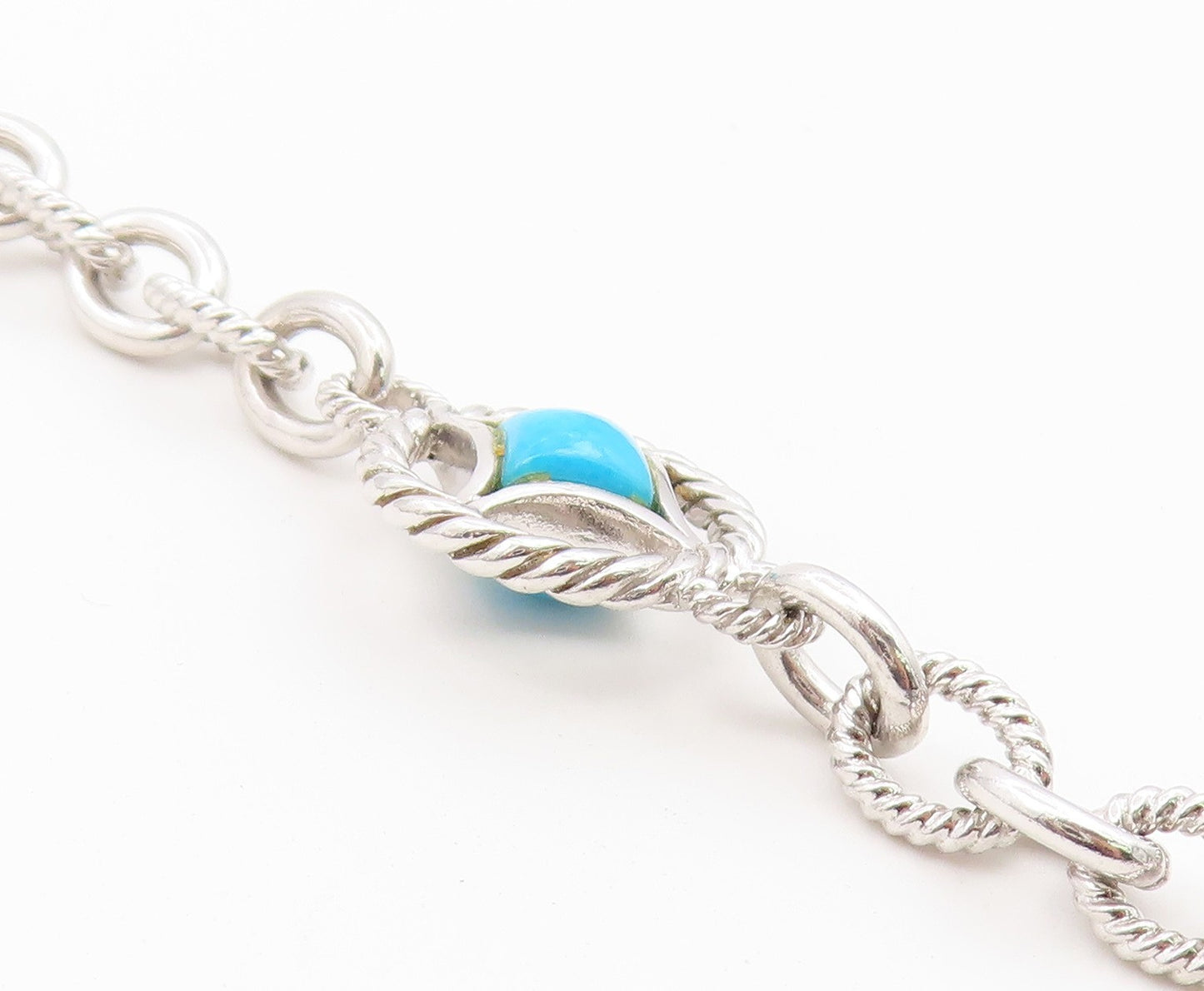 925 Sterling Silver Vintage Necklace JUDITH RIPKA Gemstone Twisted Rope  NE4926