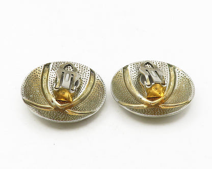 925 Sterling Silver  Vintage Enamel Coated Non Pierce Button Earrings  EG5870