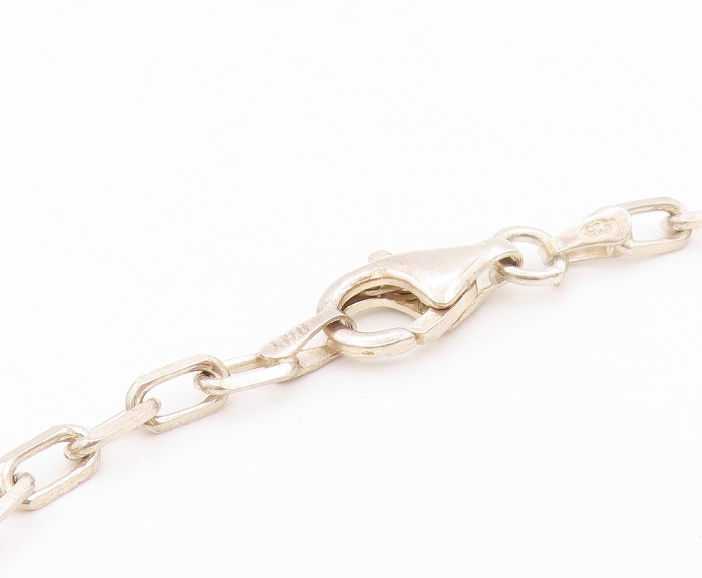 925 Sterling Silver Vintage Necklace Designer Linked Hearts Cutout  NE4525
