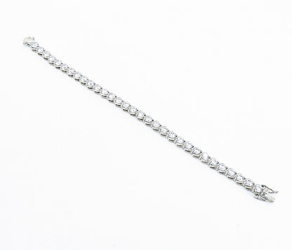 925 Sterling Silver  Sparkling Cubic Zirconia Swirl Tennis Bracelet  BT1804