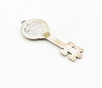 REED & BARTON 925 Sterling Silver  Vintage Floral Wreath Key Trinket  TR1576