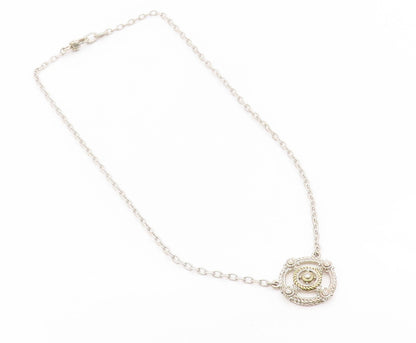 10k Gold & 925 Sterling Silver Vintage Necklace JUDITH RIPKA CZ Chain  NE4853