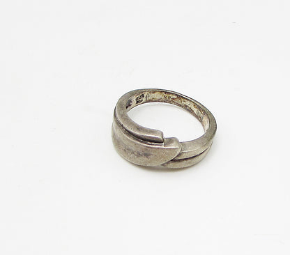 925 Sterling Silver  Vintage Wrapped Band Ring Sz 8.5  RG3087