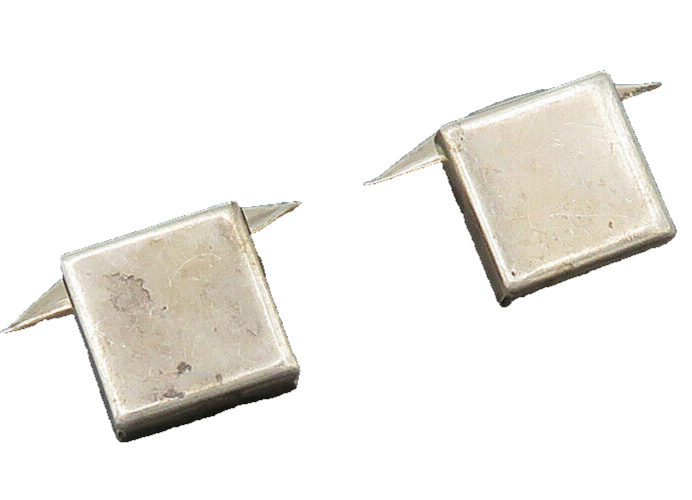 MEXICO 925 Sterling Silver  Vintage Minimalist Square Shiny Cufflinks  TR2985