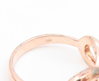 925 Sterling Silver Vintage Ring Gold Plated Elegant Infinity Band Sz 8 RG35207
