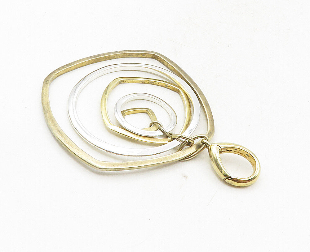 CAROLEE 925 Sterling Silver  Vintage Shiny Two Tone Graduated Pendant  PT7177