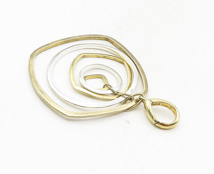 CAROLEE 925 Sterling Silver  Vintage Shiny Two Tone Graduated Pendant  PT7177