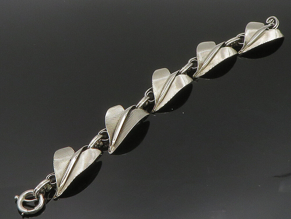 NAPIER 925 Silver  Vintage Linear Textured Pointed Abstract Bracelet  BT9452
