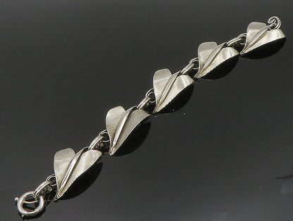 NAPIER 925 Silver  Vintage Linear Textured Pointed Abstract Bracelet  BT9452