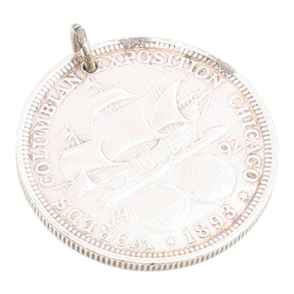 925 Sterling Silver  Vintage Antique United States Half Dollar Pendant  PT7396
