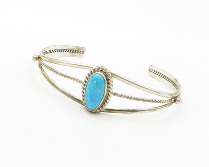 LUCIAN KOINVA HOPI 925 Silver Vintage Turquoise Twist Cuff Bracelet  BT5269