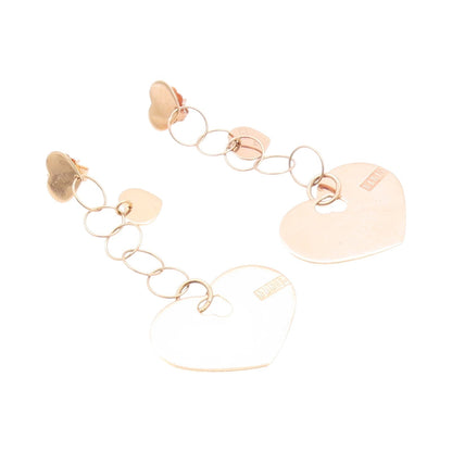 925 Sterling Silver Vintage Earrings Rose Gold Plated NANIS Drop Heart EG13566