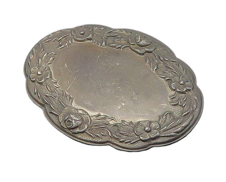 S. KIRK & SON 925 Silver  Vintage Oxidized Rose Flower Brooch Pin  BP8713