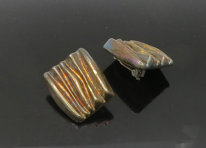 FREDERIC JEAN DUCLOS 925 Silver  Vintage Sculpted Non Pierce Earrings  EG10545