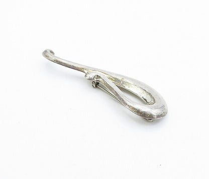 MEXICO 925 Sterling Silver  Vintage Shiny Smooth Swirl Brooch Pin  BP1411