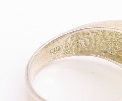 925 Sterling Silver Vintage Ring Halo Peridot Geometric Band  Sz 7  RG33990