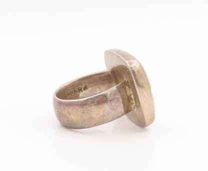 925 Sterling Silver Vintage Ring Mother Of Pearl Geometric Band  Sz 6  RG35337