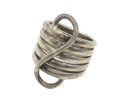 925 Sterling Silver  Vintage Dark Tone Swirl Split Band Ring Sz 6  RG18496