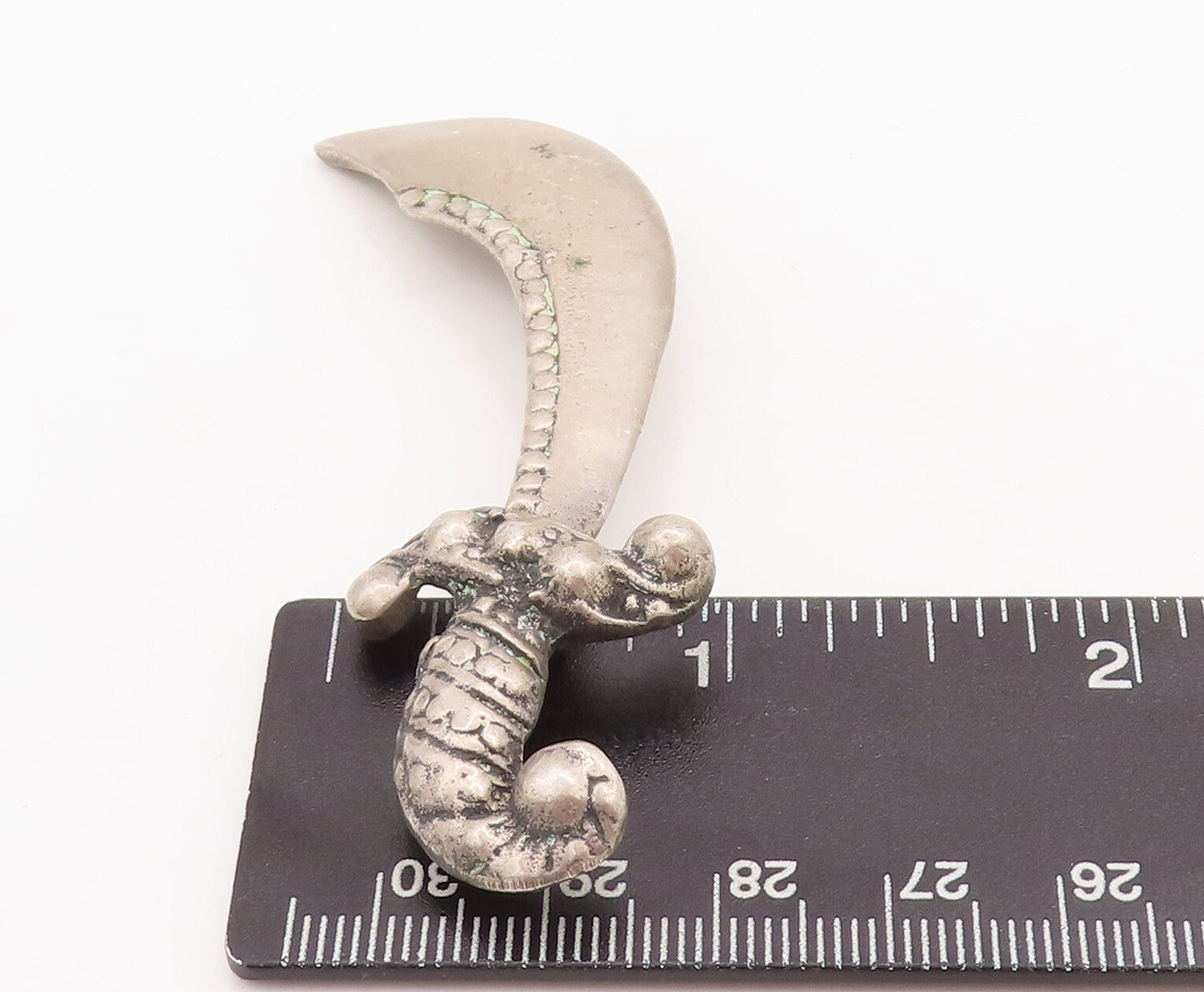 925 Sterling Silver Vintage Brooch Pin Solid Cutout Beaded Sward  BP11096