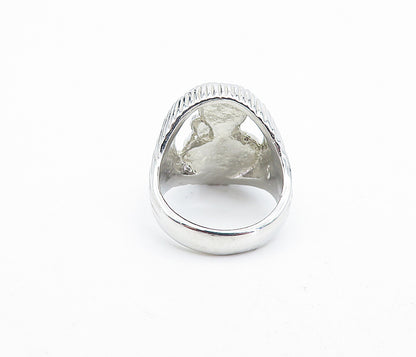925 Sterling Silver Vintage Sculpted Religious Figure Band Ring Sz 5 RG5585