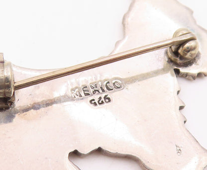 MEXICO 925 Sterling Silver  Vintage Shiny Terrier Dog Motif Brooch Pin  BP3378
