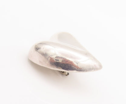 925 Sterling Silver Vintage Earrings Designer Large Puffed Love Heart  EG12858
