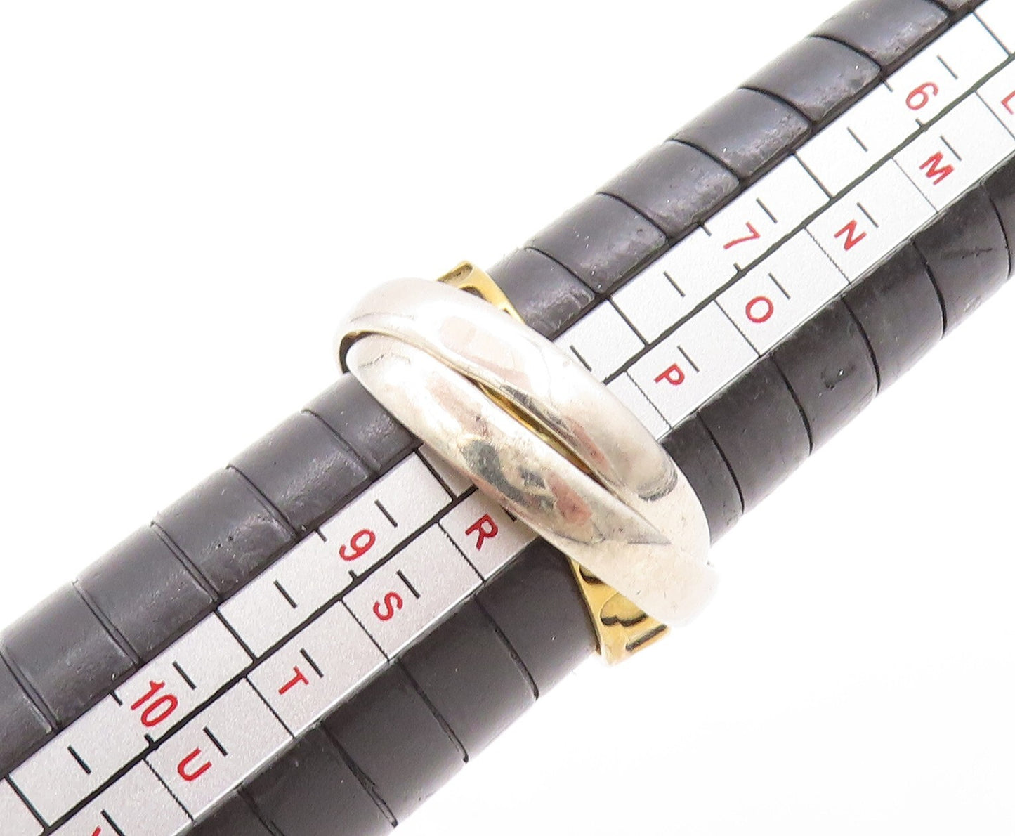 925 Sterling Silver Vintage Ring Gold Plated Heart Etched Rings  Sz 8  RG31658