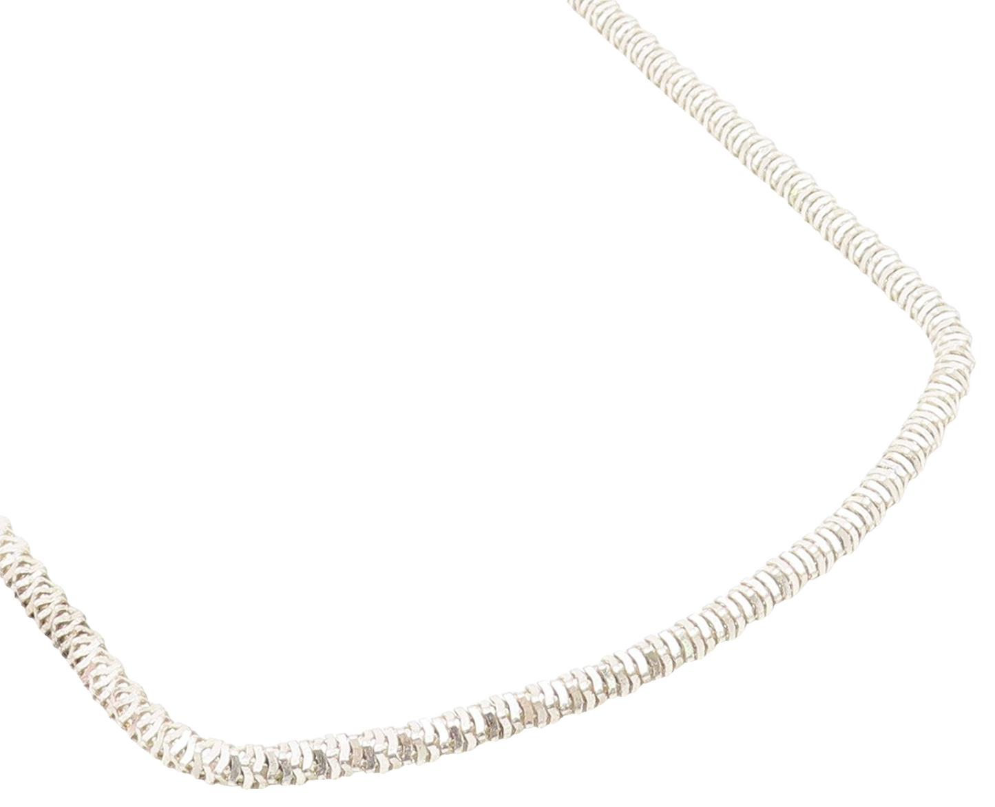 925 Sterling Silver Vintage Necklace Modernist Solid Coiled Rope Chain  NE4794