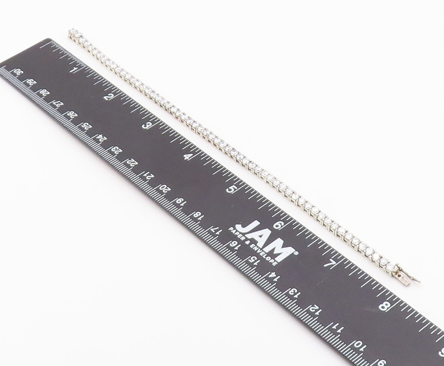 925 Sterling Silver  Prong Set Shiny Cubic Zirconia Tennis Bracelet  BT6415