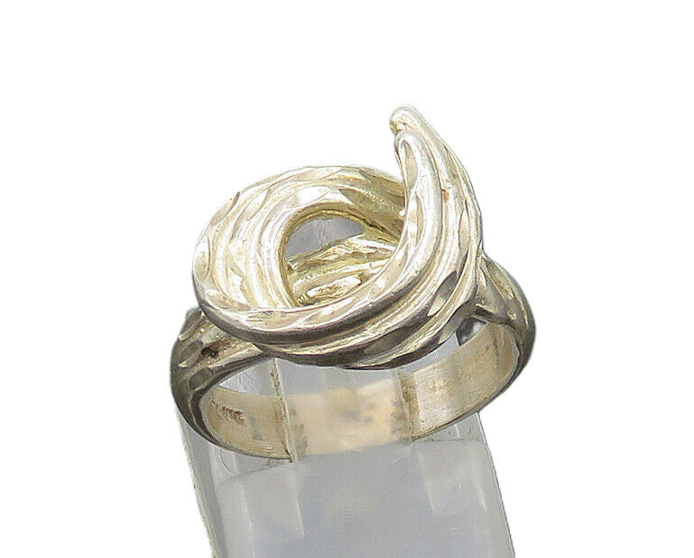925 Sterling Silver  Vintage Shiny Diamond Cut Band Ring Sz 6.5  RG21037