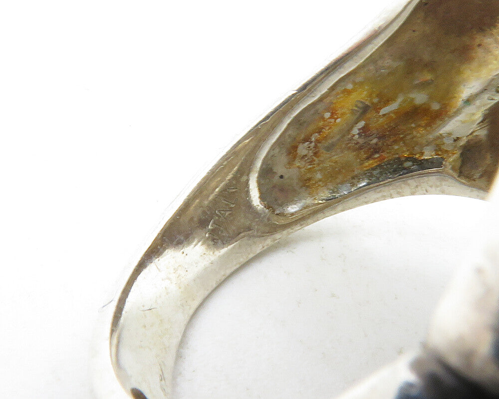 925 Sterling Silver & 14K GOLD  Vintage Two Tone Fluted Band Ring Sz 6 RG13147