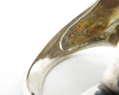 925 Sterling Silver & 14K GOLD  Vintage Two Tone Fluted Band Ring Sz 6 RG13147