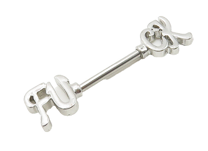 925 Sterling Silver  Shiny Smooth Screw End Body Piercing Barbell  TR2181