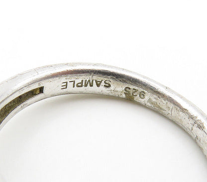 925 Sterling Silver  Vintage Shiny Cubic Zirconia Band Ring Sz 6.5  RG16065