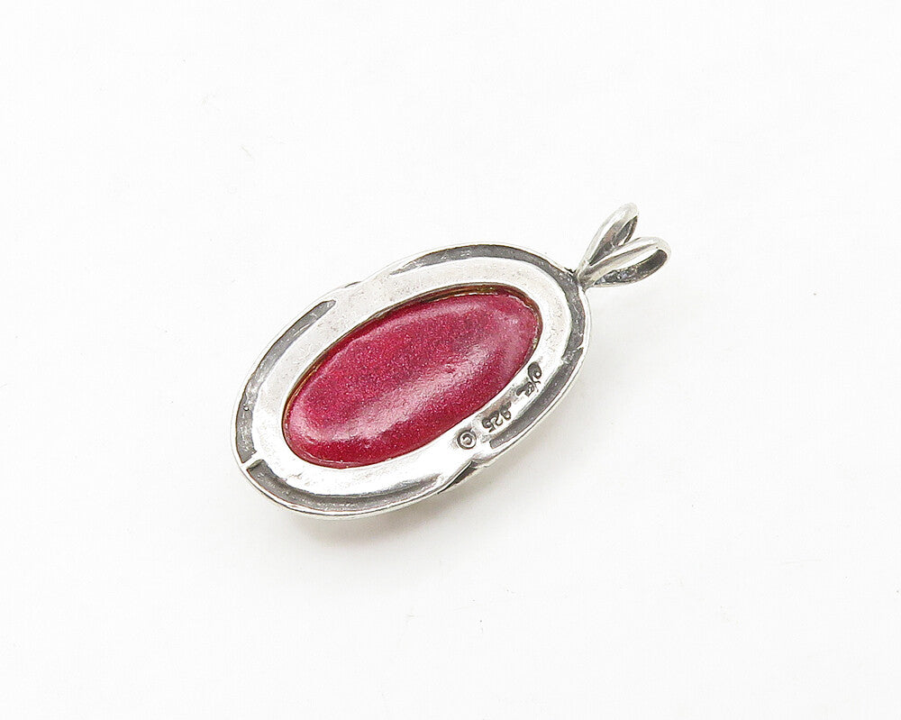 JEZ 925 Sterling Silver  Vintage Enamel Art Swirl Detail Pendant  PT14124