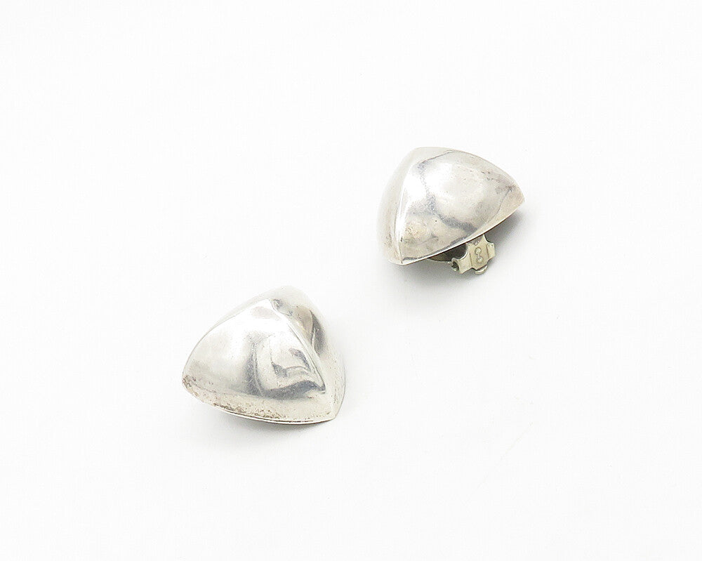 ALWAND VAHAN 925 Silver  Vintage Shiny Pointed Dome Non Pierce Earrings EG9231