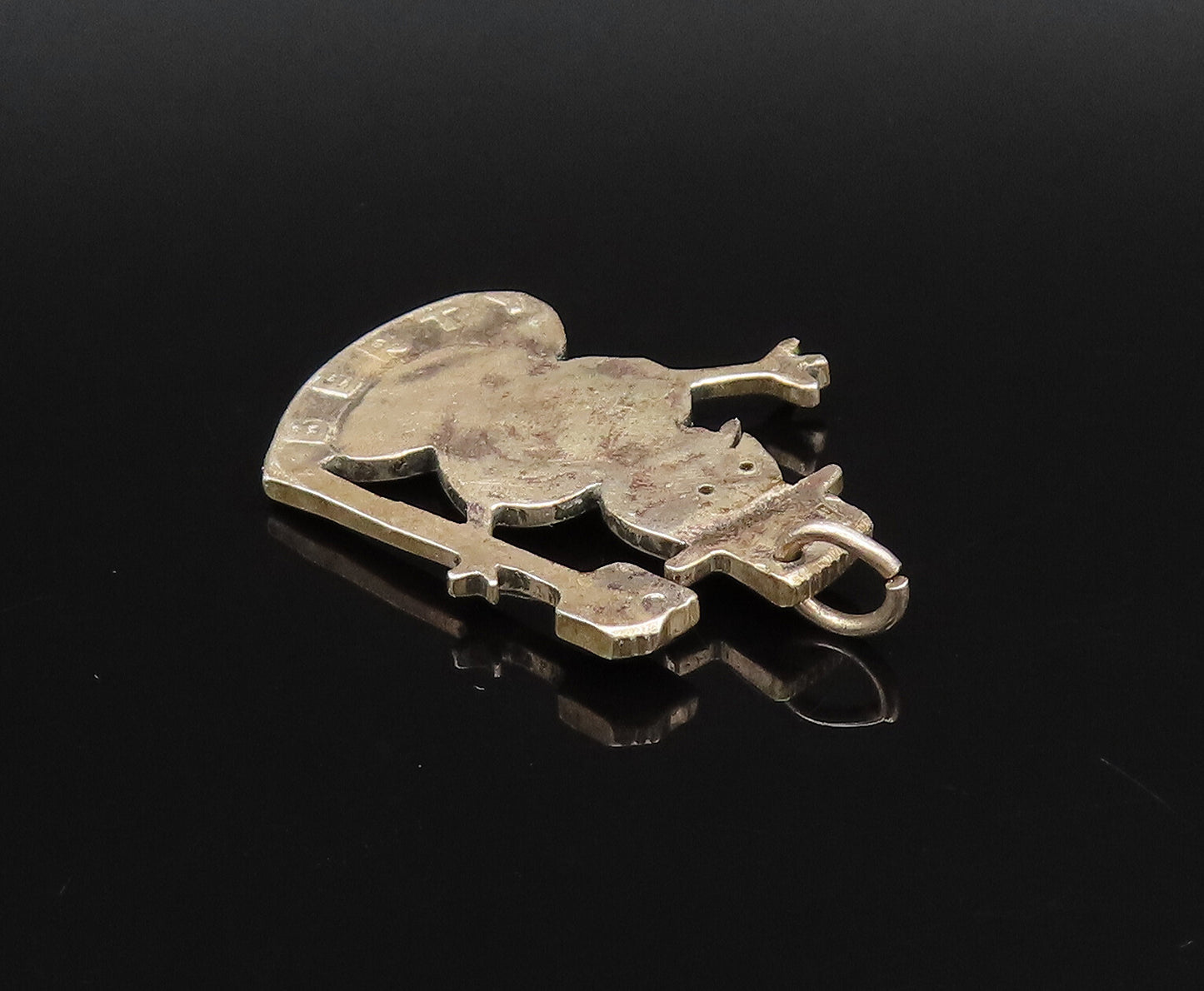 925 Sterling Silver  Vintage Minimalist Frosty Snowman Drop Pendant  PT21744
