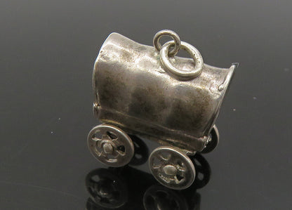 925 Sterling Silver  Vintage Petite Old Fashioned Carriage Pendant  PT17690
