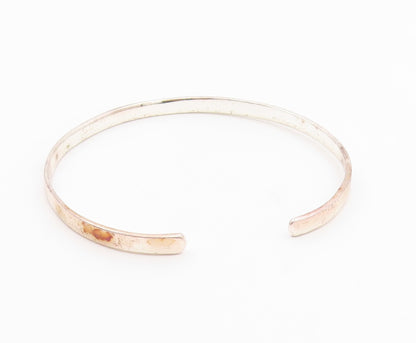 925 Sterling Silver  Vintage Shiny Peace Faith Love Cuff Bracelet  BT8343