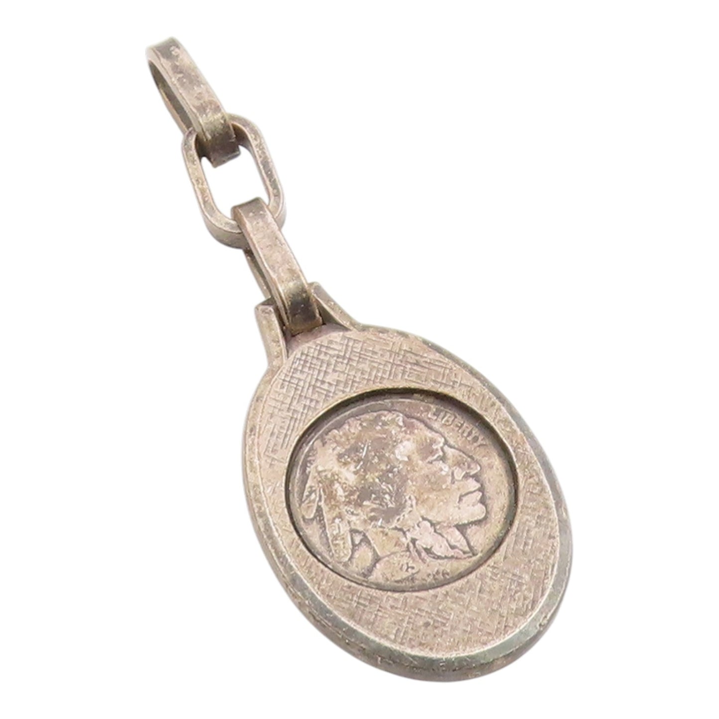 925 Sterling Silver Vintage Pendant Antique US Buffalo Head Nickel Coin  PT26151