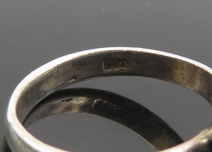 925 Sterling Silver  Vintage Shiny Blowfish Motif Band Ring Sz 5.5  RG22383
