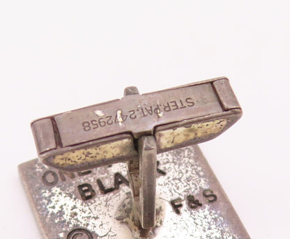 FENWICK & SAILORS 925 Silver  Vintage One Penny Postage Stamp Cufflinks TR3283