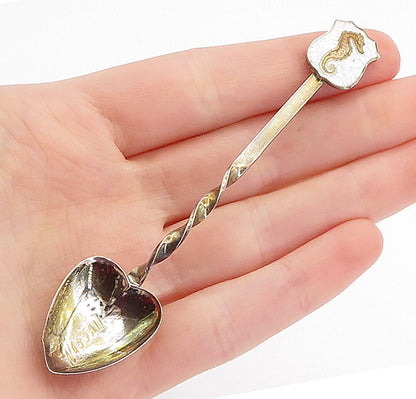 BREADNER M. CO.  925 Silver  Vintage Enamel Seahorse Demitasse Spoon  TR1157