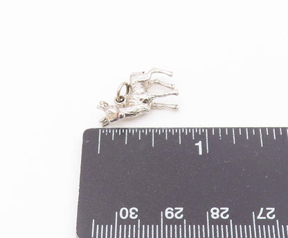 925 Sterling Silver  Vintage Shiny Baby Deer Petite Animal Pendant  PT16234