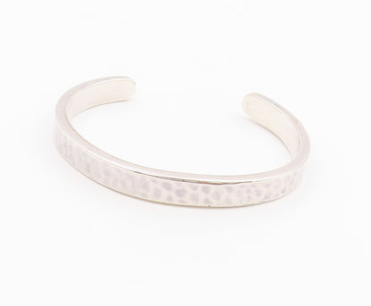 925 Sterling Silver Vintage Bracelet DEVATA Minimalist Hammered Cuff  BT12146